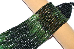 Perles de tourmaline verte naturelle de qualité supérieure, facettées, rondes, 3-3,5 mm, 14 pouces, pour la fabrication de bijoux - Product Image 3