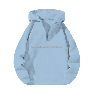 เสื้อพูลโอเวอร์ลำลองแขนยาวคอซิป 1/4 แบบสั่งทำพิเศษ ดีไซน์เองได้ สไตล์ไฮสตรีท สำหรับผู้ชาย ปี 2025 ตกแต่งลายปัก ไหล่ตก - Product Image 2