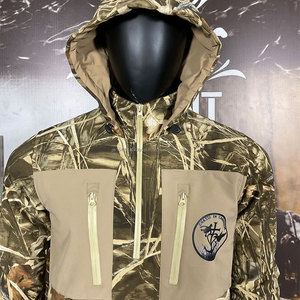 Breathable Waterproof Unisex Hunting Camouflage Tactical Hooded Soft Shell Microfleece Jacket Front 1/4 Zip Outdoor Hunting Gear - Product Image 4