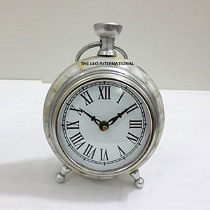 Contemporary Style Round Metal Table <b>Clock</b> Gold Plated Home Decor Quartz Movement Needle Calendars for Living Room - Product Image 3