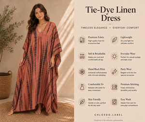 Robe longue maxi bohème tie-dye à épaules dénudées et col en V pour femme, 100 % coton, coupe moderne, tenue de soirée, 3XL - Product Image 3