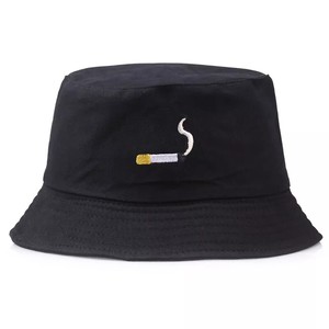 Chapeau Bob Unisexe Imperméable à Blocs de Couleurs, Réglable, avec Broderie Motif Cigarette, pour Printemps-Été, Tenue Décontractée, Taille Adulte 56-58CM - Product Image 4