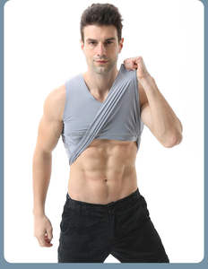 Débardeur pour homme taille XL, de haute qualité, respirant, décontracté, vêtements de sport d'été, col en V, sans manches, couleur unie, en polyester - Product Image 5