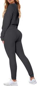 Conjunto Deportivo de Yoga de 2 Piezas para Mujer, Tallas Grandes, Ligero, Transpirable, Ropa de Gimnasio y Fitness, Diseño Personalizado con Estampado Frontal, Venta al Por Mayor - Product Image 4