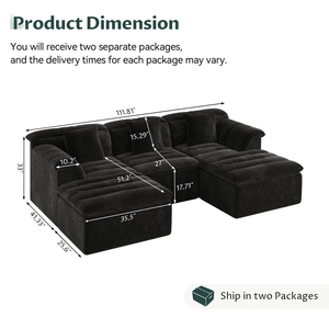 COMPRESSION <b>SOFA</b> Living Room Modern MD15 Linen Fabric Sectional <b>Sofa</b> OEM brand name High Density Sponge - Product Image 1