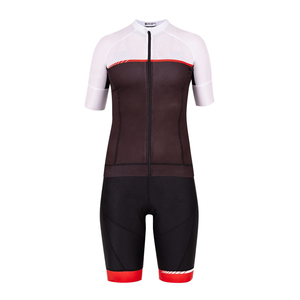 AL SWANS INTERNATIONAL Combinaison de cyclisme pour hommes, manches courtes, blanc, noir, rouge, maille respirante, séchage rapide, Spandex/Polyester, vêtements de sport - Product Image 1
