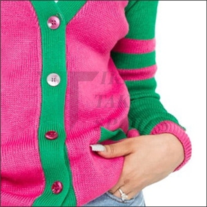 Cárdigan Unisex de Invierno, Transpirable, con Cuello en V, Diseño de Parches, Personalizable, de Lana/Nailon, Manga Larga, con un Solo Botón - Product Image 5