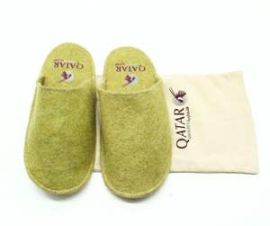 Pantuflas de Hotel Hechas a Mano de Fieltro de Lana, Diseño Abierto, Ecológicas, Cómodas, con Plantilla de Cuero, Estilo Aerolínea - Product Image 2