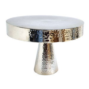 Base para Pastel de Metal Martillado, Pedestal de Metal Plateado Vintage, Plato para Exhibición de Postres para Bodas y Eventos de Catering a Buen Precio - Product Image 1