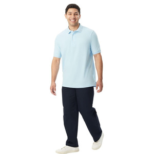 เสื้อโปโลผู้ชายสีฟ้าอ่อน – เสื้อยืดผ้าฝ้ายแขนสั้นสไตล์ลำลองคลาสสิก - Product Image 1