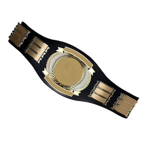 Cinturón de Campeonato de Lucha Libre Estilo Champion Negro y Dorado, de Latón y Cuero PU Ecológico, Personalizable, para Ganadores de Combates de Artes Marciales - Product Image 2