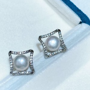 Retro S925 Pure <b>Silver</b> <b>Stud</b> Earrings with Exquisite Natural Pearl Fashionable Freshwater Jewelry - Product Image 5