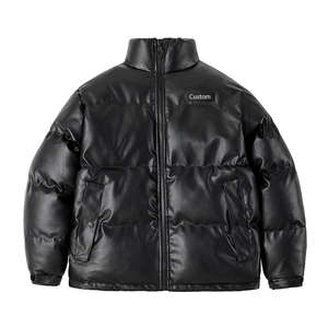 Veste en cuir PU pour homme NESTA SPORTS, manteau d'hiver rembourré en coton épais, fermeture éclair, décontracté, élégant, grande taille, col montant, chaud - Product Image 1