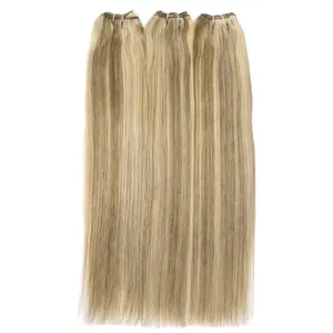 100% Remy Weft Straight Highlighted Full Lace <b>Wig</b> Long <b>Blonde</b> Hair Natural Wave Texture Human Weft Customizable - Product Image 3