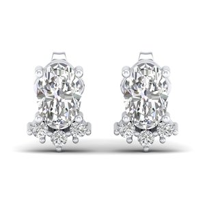 REYES Premium Quality Oval Cut 0.81 Carat CVD Lab Grown Diamond <b>Screw</b> <b>Back</b> Stud <b>Earrings</b> in 925 Sterling Silver Fine Jewelry - Product Image 2