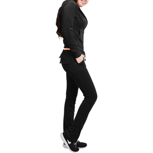 Women's Velvet Streetwear Jogger <b>Sets</b> Hooded Full-Length Breathable Waterproof Eco-Friendly Custom Logo Activewear Workout - Product Image 2