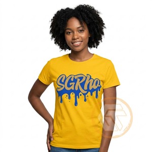 T-shirt sur mesure pour femmes de la sororité Sigma Gamma Rho, 100% coton jersey, respirant, anti-rides, séchage rapide, haute qualité - Product Image 2