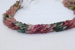 Cuentas de Turmalina Natural Multicolor Facetadas de 5x7mm, Forma de Gota, Perforación Recta, Hilo de 14 Pulgadas, Piedras Preciosas Sueltas para Joyería, Venta al Por Mayor - Product Image 2