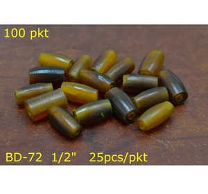 ลูกปัดทรงหลอดทำจากเขาควายขัดเงา สีแดงธรรมชาติ/น้ำตาลเข้ม ลูกปัดแบบหลวมจำนวนมาก สำหรับทำสร้อยคอ สร้อยข้อมือ เครื่องประดับ DIY - Product Image 1