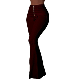Pantalon évasé décontracté pour femme, taille élastique, respirant, avec logo personnalisé de haute qualité - Product Image 6