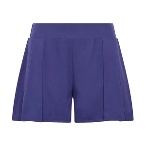 Jupe courte plissée taille haute bleu marine pour femme, style sportif, couleur unie, tissu satiné respirant, toutes saisons - Product Image 4