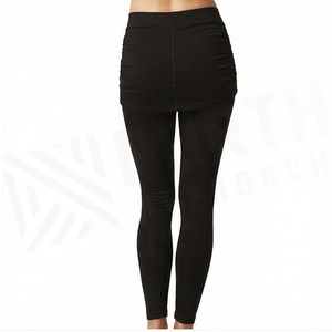 Leggings longs taille haute North Approach, noir uni, froncés, taille élastique, extensibles dans les quatre sens, pour le yoga - Product Image 2