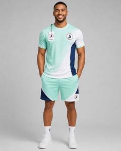 <b>Men</b> Summer Set Premium Cotton T Shirt And <b>Shorts</b> Set Breathable <b>Lightweight</b> Comfortable Casual Outfit Wholesale OEM ODM - Product Image 1