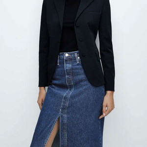 Wholesale Women Denim Skirts Breathable Casual <b>High</b> Quality 100% Cotton Natural <b>Knee</b>-Length Made in Pakistan - Product Image 3