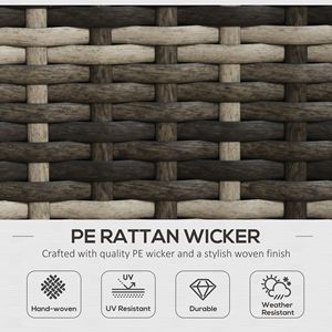 Set di Mobili da Giardino in Vimini a 4 Pezzi con 2 Sedie a Dondolo, Divano a Due Posti, Set da Conversazione in Rattan PE per Esterni con Cuscini in Alluminio - Product Image 4