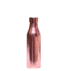 Botella de agua de cobre puro martillado, recipiente de cobre hecho a mano para la salud y contra bacterias, frasco metálico ecológico a prueba de fugas para yoga - Product Image 1