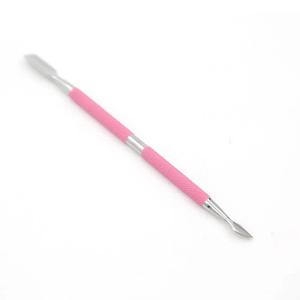 Professional Stainless Steel Square Dual Ended Cuticle Pusher Metal <b>Remover</b> Reusable <b>Tool</b> Pink Non-Slip Textured Grip Handle - Product Image 4