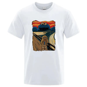 Camiseta de verano de alta calidad para hombre, 100% algodón, manga corta, estampada, informal, holgada, con cuello redondo, camiseta para hombre - Product Image 6