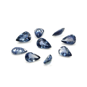 Saphirs bleus naturels non traités, taille poire 4x6mm, pierres précieuses de saphir bleu naturel facettées pour la création de bijoux - Product Image 4