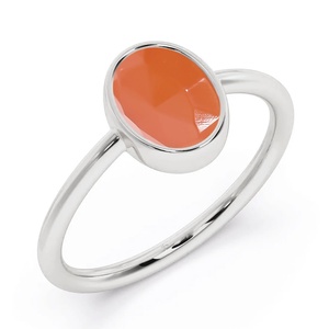 Vente en gros d'anneaux en argent sterling 925 avec pierre de cornaline, unisexe |   Bijoux en pierres précieuses faits à la main avec cornaline naturelle sertie en clos - Product Image 1