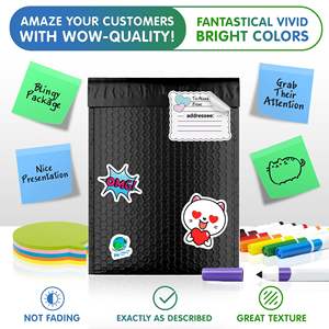 Black Poly bollettini auto-sigillati 6.5X9 pollici 250 pacco buste di spedizione impermeabili buste buste imbottite a bolle durevoli - Product Image 5