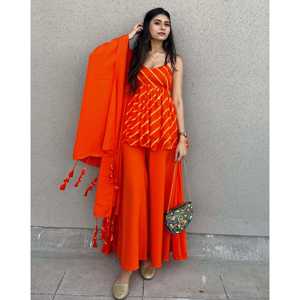 ชุดเซ็ตผ้าชีฟองสีส้มไซส์ XS สายเดี่ยวเลเฮริยา - Product Image 5