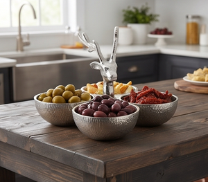 Bols décoratifs en métal de qualité supérieure à triple tête de cerf, faits à la main, polis, design nordique, élégant accent de table, idéal pour offrir - Product Image 2