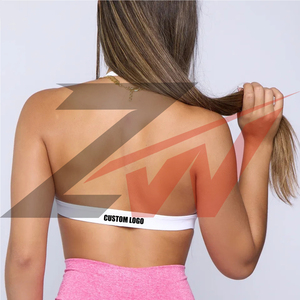 Soutien-gorge de sport longue coupe personnalisé à marque privée, style corset, haute couverture, crop top de gym rembourré push-up, fournisseur d'activewear - Product Image 3