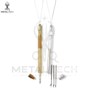Gold Silver Hair Extension Tool Kit Wire Loop <b>Threader</b> Pulling Hook Handle Replacement <b>Needles</b> Set for Micro Bead Link - Product Image 5