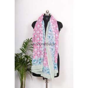 Wholesale Cotton Floral Hand Block Print Sarong Pariyo Bikini Cover Up Lightweight Beach <b>Wrap</b> <b>Scarf</b> Women Fashion - Product Image 2