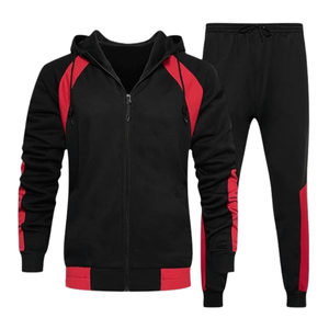 Survêtement d'hiver personnalisé à fermeture éclair pour homme, coupe classique, 100 % coton, imprimé, ensemble décontracté de sweats à capuche et pantalons pour homme - Product Image 2