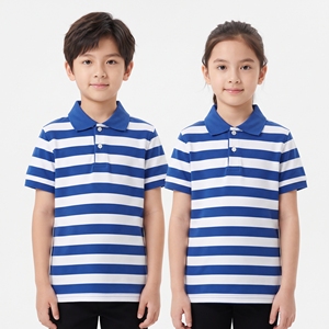 Camiseta Polo a Rayas de Dos Tonos para Niños, Unisex, al por Mayor, Playera Informal de Manga Corta con Cuello Clásico, Prenda de Punto Informal - Product Image 1