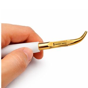 Pince à bec courbé or et blanc 5 pouces, pointe angulaire, pour la fabrication de bijoux, en acier inoxydable, certifiée CE ISO, LUMINEX IMPEX, pour saisir les petites pièces - Product Image 2