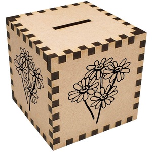 Vente en gros de tirelires en bois non finies à faire soi-même, tirelires décoratives créatives pour le bureau, petite boîte à monnaie verrouillable, cadeau souvenir, tirelire - Product Image 1
