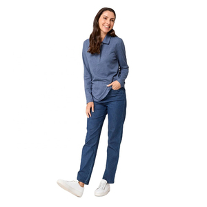 Vêtements VIBE CRAFT pour femmes, 100% coton tricoté, séchage rapide, coupe décontractée, manches courtes, couleur unie, broderie machine. - Product Image 1
