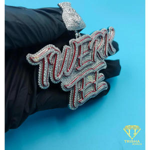 Personalized Name Necklace <b>Iced</b> Out Pendant Hip Hop Moissanite Diamond <b>Chain</b> Custom Logo Jewelry Gift - Product Image 5