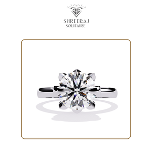 แหวนเพชรทรงกลมเจียระไนแบบบริลเลียนต์ น้ำหนัก 1.00 กะรัต ได้รับการรับรองจาก IGI ตัวเรือนทองคำ 14K ดีไซน์รูปดอกไม้ เพชรเพาะเลี้ยงคุณภาพสูง เหมาะสำหรับเป็นของขวัญวันครบรอบ - Product Image 3