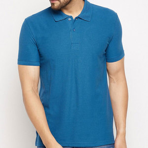 เสื้อโปโลแขนสั้นผู้ชาย สีน้ำเงินล้วน ผ้าฝ้าย ทรงปกติ สไตล์ลำลอง ระบายอากาศได้ดี ผ้าทอ - Product Image 3
