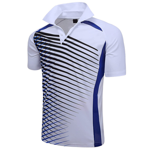 Polo homme blanc et bleu rayé à manches courtes, séchage rapide, tricoté, design sportif, longueur classique, vêtement de mode - Product Image 6