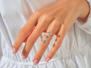 Bague de fiançailles en diamant rond de 1,01 carat cultivé en laboratoire, en or massif 14 carats, solitaire, cadeau raffiné pour femme, charme pour anniversaire de mariage - Product Image 5